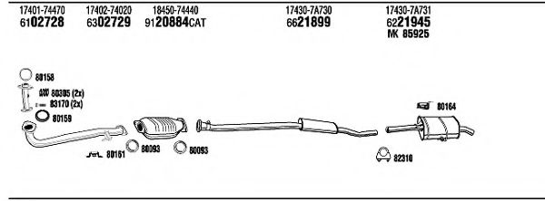 TO50951 WALKER Exhaust System Exhaust System