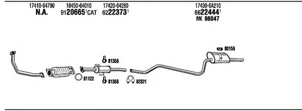 TO51167 WALKER Exhaust System