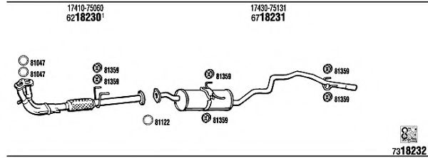 TO87008 WALKER Exhaust System Exhaust System