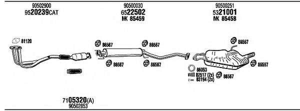 VH53017 WALKER Exhaust System Exhaust System
