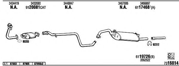 VO44008 WALKER Exhaust System Exhaust System