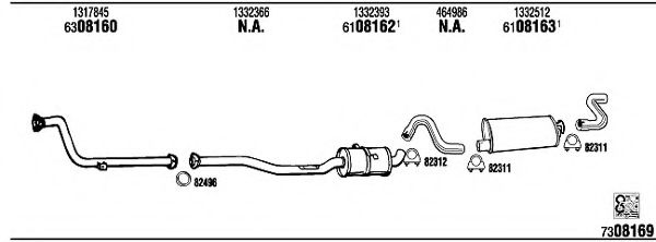 VO74046A WALKER Exhaust System Exhaust System