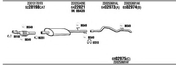 VW00030 WALKER Exhaust System Exhaust System