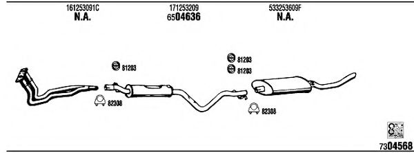 VW20406 WALKER Exhaust System Exhaust System