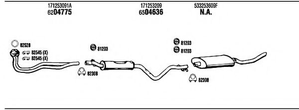 VW20415 WALKER Exhaust System Exhaust System
