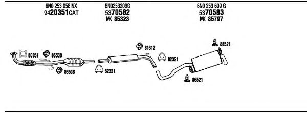 VW20621 WALKER Exhaust System Exhaust System