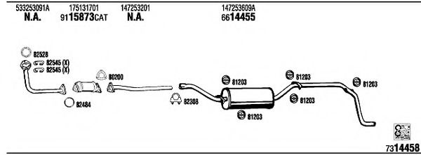 VW21015 WALKER Exhaust System Exhaust System
