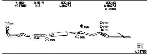 VW36024B WALKER Exhaust System Exhaust System