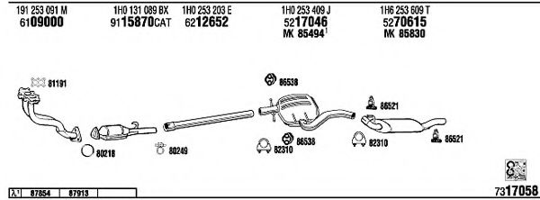 VW36137B WALKER Exhaust System Exhaust System
