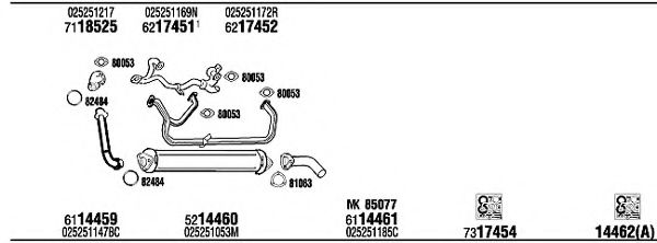 VW72215 WALKER Exhaust System Exhaust System