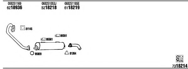 VW72226 WALKER Exhaust System Exhaust System