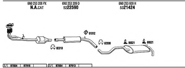 VW95068 WALKER Exhaust System Exhaust System