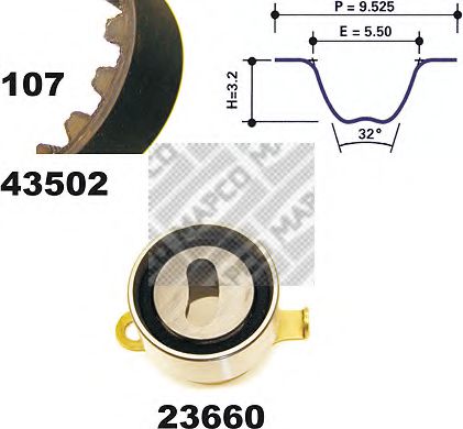 23502 MAPCO Timing Belt Kit