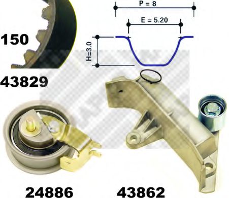 23830 MAPCO Timing Belt Kit