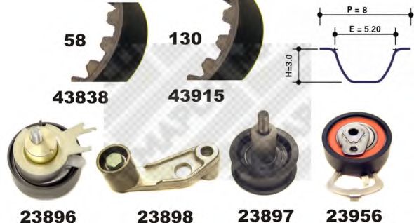 23838/1 MAPCO Brake Pad Set, disc brake
