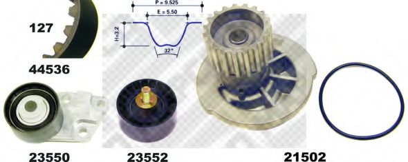 41536/1 MAPCO Water Pump & Timing Belt Kit