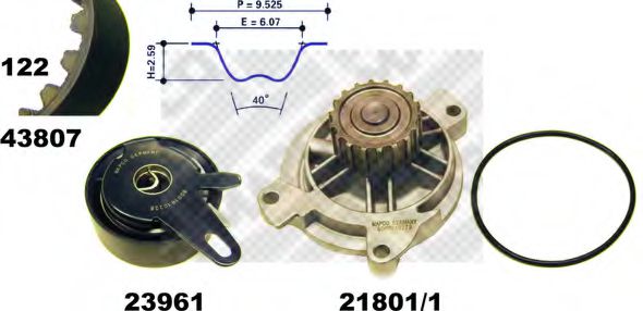 41839/1 MAPCO Water Pump & Timing Belt Kit