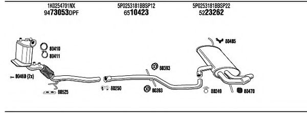 SEH22505B FONOS Exhaust System Exhaust System