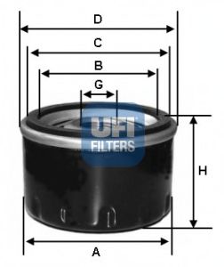 2313401 UFI Oil Filter; Oil Filter, manual transmission