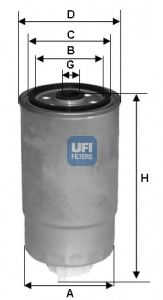 24.351.00 UFI Fuel Supply System Fuel filter