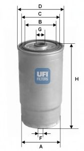 24.525.00 UFI Fuel Supply System Fuel filter