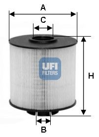 26.017.00 UFI Fuel Supply System Fuel filter