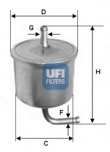 31.540.00 UFI Fuel Supply System Fuel filter