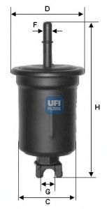 31.548.00 UFI Fuel Supply System Fuel filter