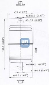 31.666.00 UFI Fuel Supply System Fuel filter