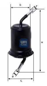31.764.00 UFI Fuel Supply System Fuel filter