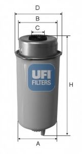 24.464.00 UFI Fuel Supply System Fuel filter