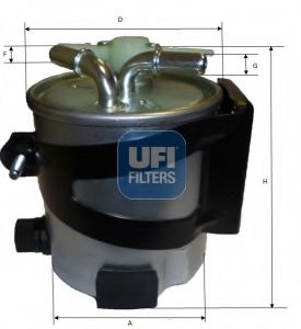 55.430.00 UFI Fuel Supply System Fuel filter