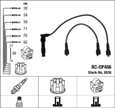 0836 NGK Ignition System Ignition Cable Kit