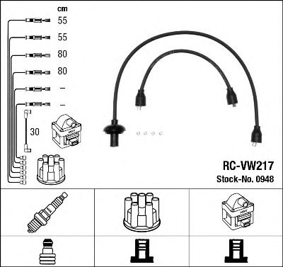 0948 NGK Ignition System Ignition Cable Kit
