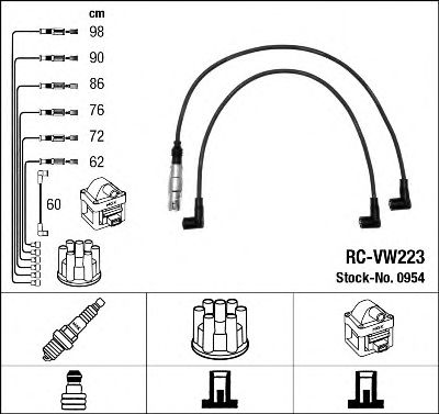 0954 NGK Ignition System Ignition Cable Kit