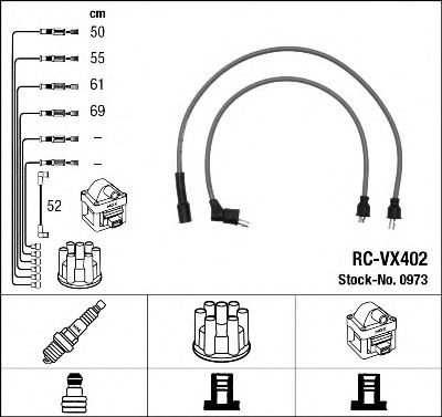 0973 NGK Система зажигания Комплект проводов зажигания