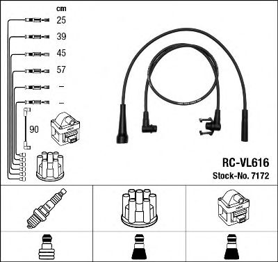 7172 NGK Ignition Cable Kit