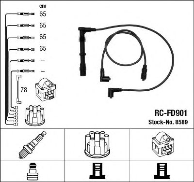 8589 NGK Ignition System Ignition Cable Kit