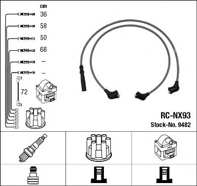 9482 NGK Комплект проводов зажигания