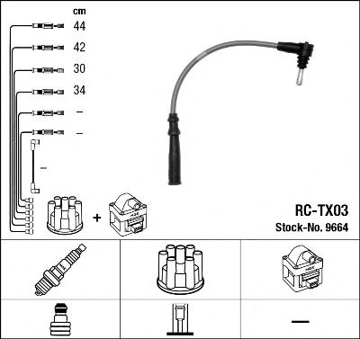 9664 NGK Ignition Cable Kit