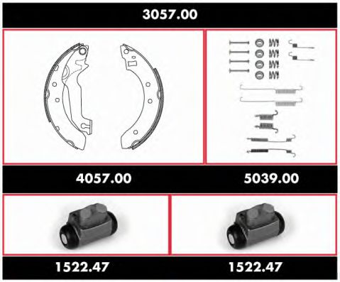 3057.00 ROADHOUSE Brake System Brake Shoe Set