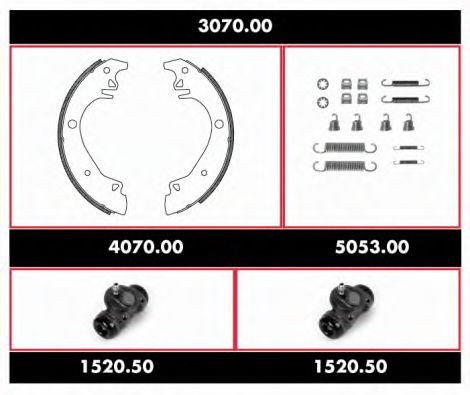 3070.00 ROADHOUSE Brake System Brake Shoe Set