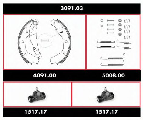 SPK 3091.03 ROADHOUSE Brake System Brake Shoe Set