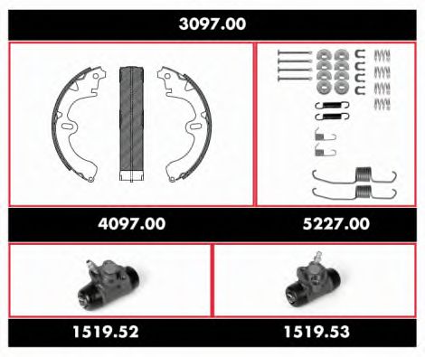 3097.00 ROADHOUSE Brake System Brake Shoe Set
