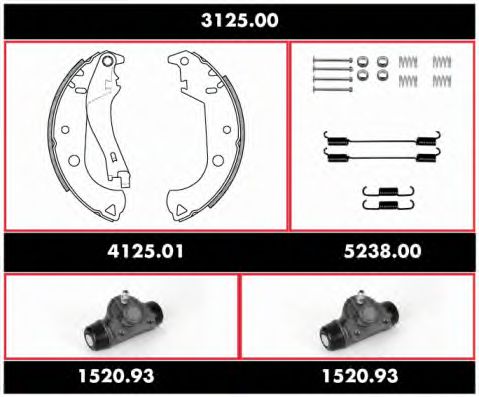 3125.00 ROADHOUSE Brake System Brake Shoe Set