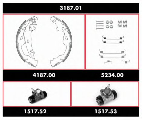 3187.01 ROADHOUSE Brake System Brake Set, drum brakes