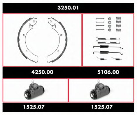3250.01 ROADHOUSE Brake System Brake Shoe Set