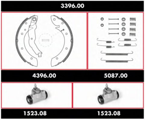 3396.00 ROADHOUSE Brake System Brake Shoe Set