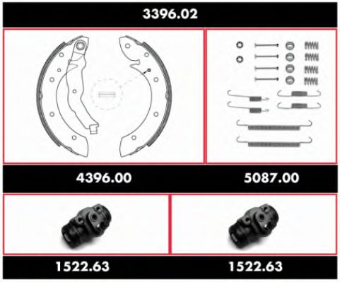 3396.02 ROADHOUSE Brake System Brake Shoe Set