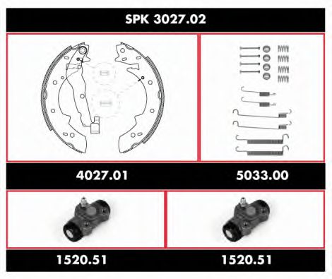 SPK 3027.02 ROADHOUSE Brake System Brake Set, drum brakes